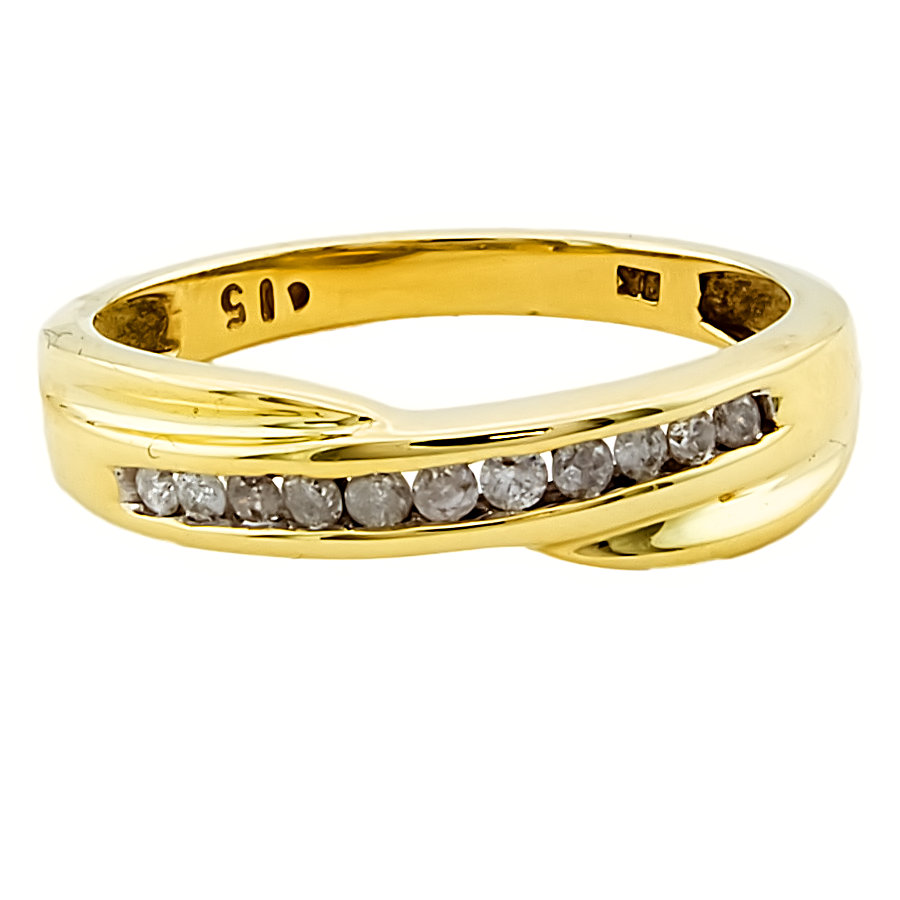 9ct gold Diamond half eternity Ring size L